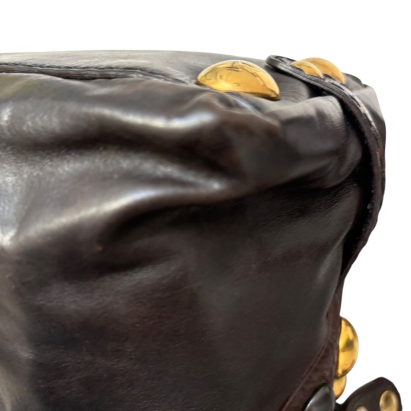 Gucci 209600 hysteria babouska brown leather dome satchel with gold heart RARE - Picture 3 of 15